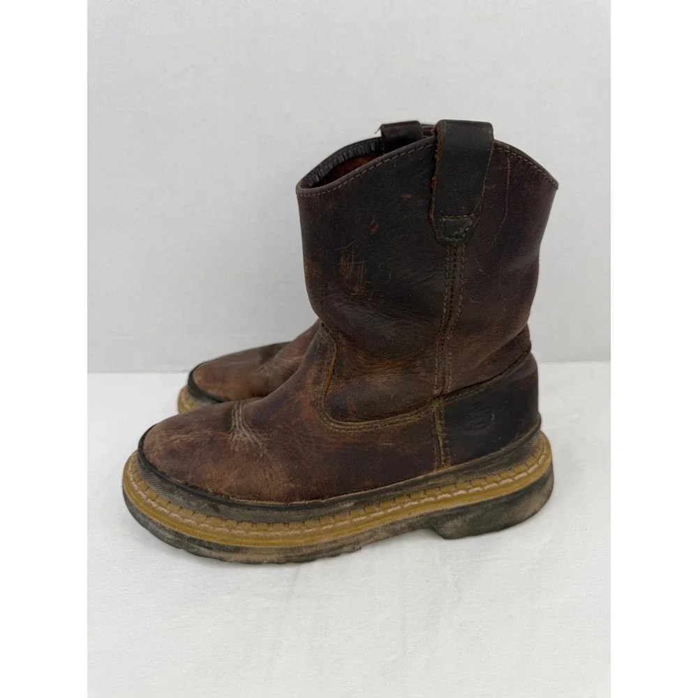 Georgia Boot Kids Giant Wellington Brown Leather‎ Work Boots Size 3M 5043858669